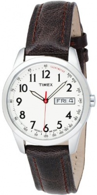 Timex Men's T2N228 Elevated Classics Dress Brown Leather Strap Watch