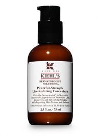 Powerful-Strength Line-Reducing Concentrate with 10.5% pure Vitamin C is clinically demonstrated to be as potent as Retinol without the sensitivity. With continued use, help stimulate skin's own rate of natural exfoliation and collagen production to see a noticeable decrease in the appearance of lines and wrinkles. The antioxidant properties of Vitamin C work to neutralize free radicals and prevent the signs of aging. 2.5 oz.