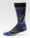 A lively print meets luxurious fabrication.Mid-calf height62% pima cotton/37% nylon/1% Lycra®Machine washImported