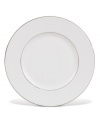 Bring out the refined contemporary flair of Vera Wang's Blanc sur Blanc dinnerware and dishes pattern with this subtly coordinated accent plate.