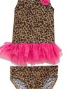 Flapdoodles Girls 4-6x Leopard Print 2 Piece Swimsuit (6)