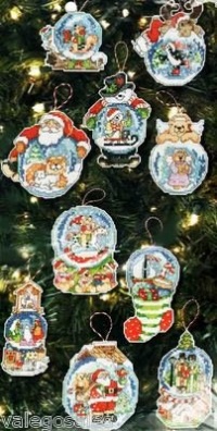 Bucilla 86283 Snow Globe Counted Cross Stitch Ornament Kit, 2-3/4-Inch by 3-1/2-Inch, Set of 10