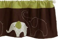 Carter's Green Elephant Valance, Green/Choc, 60 X 14