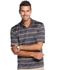 Tee off your look with this striped polo shirt from Champions Tour, with performance wicking to keep your look fresh in warm conditions.