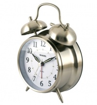 Sharp SPC800 Quartz Analog Twin Bell Alarm Clock (Silver)