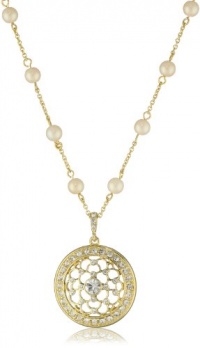 Carolee Gold Metalist Gold-Tone Crystal Illusion Pendant Necklace