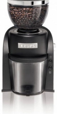 KRUPS GX600050 Conical Burr Coffee Grinder with Grind Size and Cup Selection with Stainless Steel Conical Burr Mill, Black