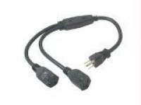 C2G / Cables to Go 29802 16 AWG 1-to-2 Power Cord Splitter (1 NEMA 5-15P to 2 NEMA 5-15R) 14-Inch