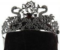 Black Jeweled Tiara Adult(One Size-As Shown)