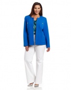 Jones New York Women's Plus-Size 4 Front Pocket Long Sleeve Jacket