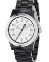 DKNY Women's NY4852 Black Plastic Quartz Watch with Silver Dial