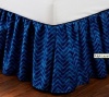 Ralph Lauren Indigo Modern Stripe Herringbone Queen Bedskirt