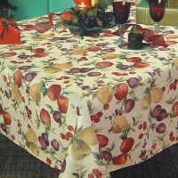 Benson Mills Fruit Garden Printed Fabric Tablecloth, 52-Inch-by-70-Inch