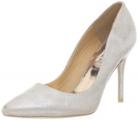 Badgley Mischka Women's Vision Peep-Toe Pump,Platinum Metallic,8 M US