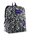 Jansport Backpack Superbreak Zebra Stripes Black and White for School Work or Play