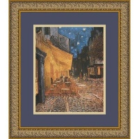 Cafe Terrace at Night by Vincent Van Gogh, Framed Print Art - 16.12 x 14.12