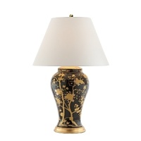 This lamp fashioned in porcelain with hand-painted floral pattern brings an elegant quality to any room.