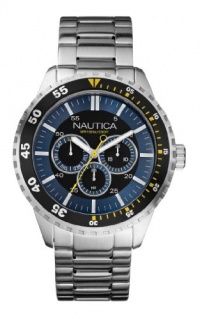 Nautica Men's N15017G NCS 600 Silver Stainless Steel Bracelet and Case with Blue Dial Watch