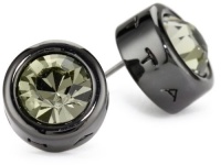 T Tahari Hematite and Black Diamond Crystal Signature Stud