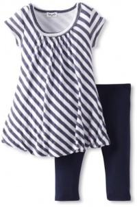 Splendid Littles Girls 2-6X French Stripe Tunic Set Toddler, White, 3T