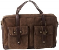 John Varvatos Men's Washed Suede Work Bag