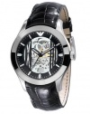 Emporio Armani Watch, Men's Automatic Meccanico Black Croc Embossed Leather Strap AR4648