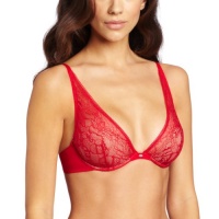 Calvin Klein Women's Naked Glamour All Lace Plunge, Brilliant Red, 36C