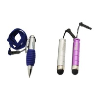 GTMax 2x Mini Stylus with 3.5mm Plug (Purple / Silver) + Pen with Neckstrap for ASUS Vivo Tab RT, LG Intuition,Apple iPhone 3G, 3G S, 4, 4S; Samsung GALAXY S2 / SII I9100, Epic 4G, Galaxy S 4G /Vibrant Plus 4G, Hercules SGH-T989, Epic Touch 4G D710, Galax