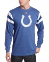 NFL Men's Indianapolis Colts End Of Line III Long Sleeve Crew Neck Overdyed Tee