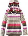 Roxy Kids Girls 7-16 Glacier Long Sleeve Top, Recruit Olive Stripe, Medium