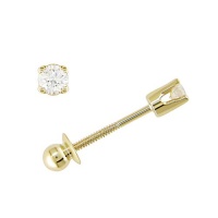 14K Yellow Gold 1/10 ctw Diamond Solitaire Earrings for Baby