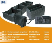 B&E Home Essential - 4 Piece Set - Trunk Organizer Basket with Multiple Compartment Foldable