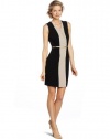 Calvin Klein Women's Color Block Sheath Dress, Black/Khaki, 8