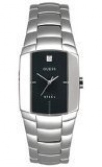 Guess Diamond Dial Silver Tone Mens Watch