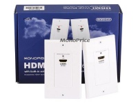 Monoprice HDMI Over CAT5E / CAT6 Extender Wall Plate (Pair) - Single Port (1P) - White