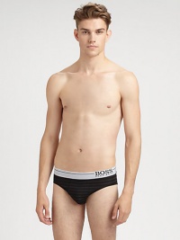 An everyday brief with simple stripe detail and a contrast elastic logo waistband for a sporty feel.Elastic logo waistband61% polyamide/27% elastane/12% polyesterMachine washImported