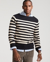 Sporting navy and white stripes, this Michael Kors sweater is a smart nod to nautical-inspired style.