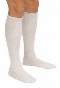 Truform 15-20 mmHg of Compression Over the Calf Athletic Sock, White, XL (Pack of 2)