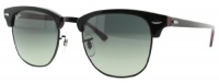 Ray Ban RB3016 Clubmaster Sunglasses - 1103/71 Top Black On Red (Crystal Gray Gradient Lens) - 49mm