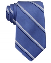 Step into the office making a solid statement with stripes and this silk tie from Club Room.