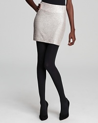 A BCBGeneration mini skirt gets a metallic twist with texture and shine, perfect for an evening out.