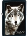 Zippo Matte White Wolf Lighter (Black, 5 1/2 x 3 1/2-Cm)