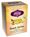 Yogi Peach DeTox, Herbal Tea Supplement, 16-Count Tea Bags (Pack of 6)