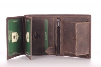 Visconti Hunter 708 Mens Coin & ID Holder Quad Fold Wallet in Oiled Tan Brown Leather