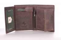 Visconti Hunter 709 Mens Coin & ID Holder Tri Fold Wallet Oiled Tan Brown Distressed Leather