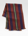 Elegant stripes adorn a modern, masculine scarf design crafted in superior Italian wool with a delicate fringed finish.Fringed ends14W x 74LWoolDry cleanMade in Italy