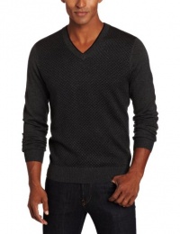 Perry Ellis Men's Longsleeve Merino Double Layer V-neck Sweater