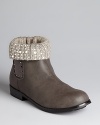 Add some sparkle to her step with these rhinestone studded cuffed booties from Stuart Weitzman.