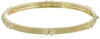 Judith Ripka Romance Double Heart Diamond Bangle Bracelet