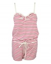 Juicy Couture Womens Stripe Shorts Romper